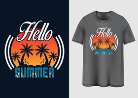 diseño de camiseta de tipografía de vibraciones de verano vector