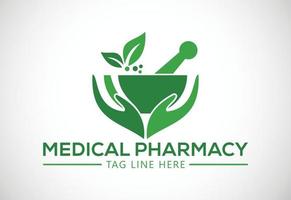 diseño creativo del logotipo de farmacia médica, concepto de diseño vectorial vector