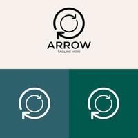 Logo Arrow. geometric arrow shape Can be used for Business and Technology Logo. Flat Vector Logo Design Template Elements.