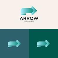 Logo Arrow. geometric arrow shape Can be used for Business and Technology Logo. Flat Vector Logo Design Template Elements.