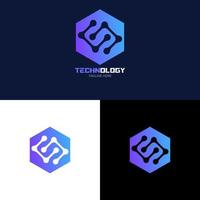 Illustration Technology Logo Design. Digital technology. Brain Logo Template. Abstract vector logo