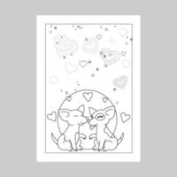 valentine day coloring pages vector