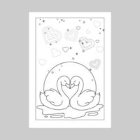 valentine day coloring pages vector