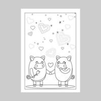 valentine day coloring pages vector