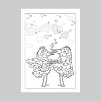 valentine day coloring pages vector