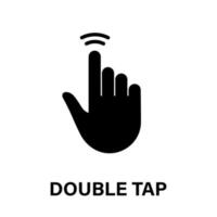 Double Tap Gesture, Hand Cursor of Computer Mouse Black Silhouette Icon. Pointer Finger Glyph Pictogram. Click Double Press Touch Swipe Point on Cyberspace Website Sign. Isolated Vector Illustration.