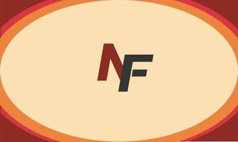 alfabeto letras iniciales monograma logo nf, fn, n y f vector