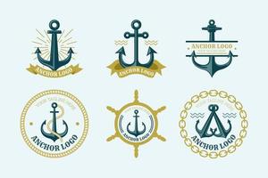 Set of Vintage Anchor Logo vector