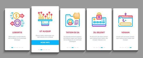 Carder Hacker Onboarding Elements Icons Set Vector