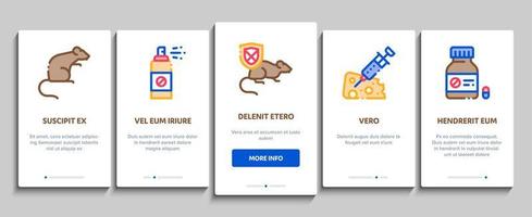 Rat Protect Onboarding Elements Icons Set Vector