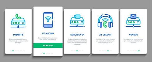 Voip Calling System Onboarding Icons Set Vector