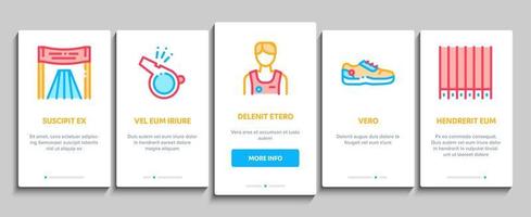 Marathon Onboarding Elements Icons Set Vector