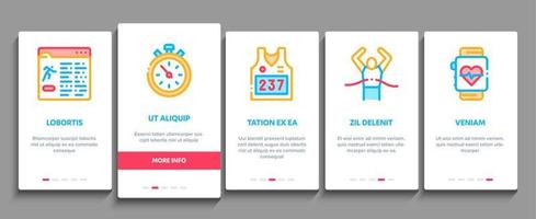 Marathon Onboarding Elements Icons Set Vector