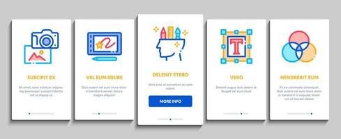 Graphic Design And Creativity Onboarding Elements Icons Set Vector