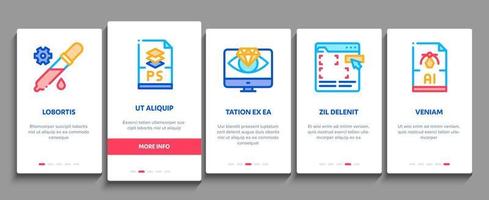 Graphic Design And Creativity Onboarding Elements Icons Set Vector