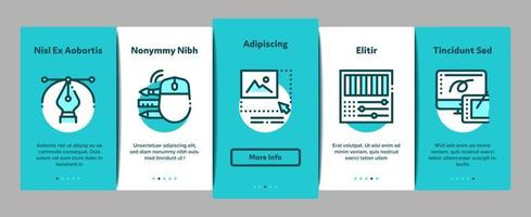 Graphic Design And Creativity Onboarding Elements Icons Set Vector