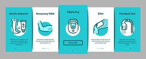 Depilation Procedure Onboarding Elements Icons Set Vector