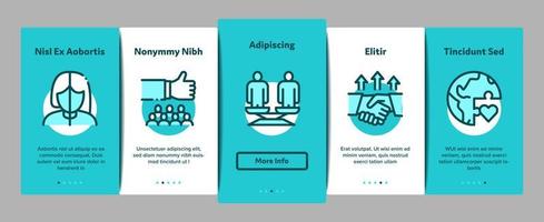 Tolerance And Equality Onboarding Elements Icons Set Vector