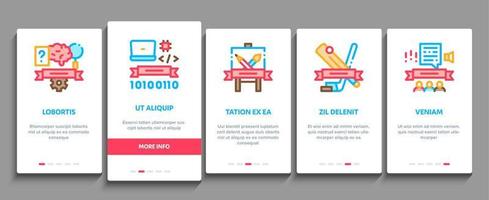 Academy Educational Onboarding Elements Icons Set Vector