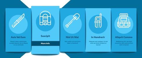 Adventure Onboarding Elements Icons Set Vector