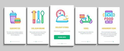 Food Delivery Service Onboarding Elements Icons Set Vector