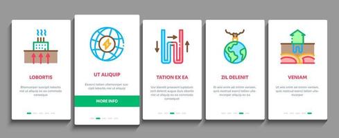 Geothermal Energy Onboarding Elements Icons Set Vector