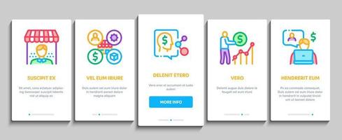 Account Manager Work Onboarding Elements Icons Set Vector