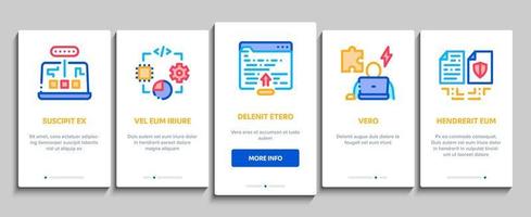 Software Testing And Analysis Onboarding Elements Icons Set Vector