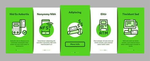 Pos Terminal Device Onboarding Elements Icons Set Vector