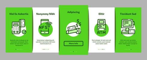 Pos Terminal Device Onboarding Elements Icons Set Vector