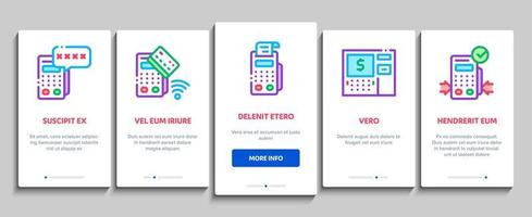 Pos Terminal Device Onboarding Elements Icons Set Vector