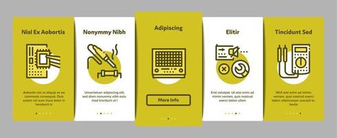 Radio Repair Service Onboarding Elements Icons Set Vector