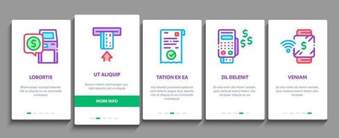 Pos Terminal Device Onboarding Elements Icons Set Vector