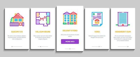 Apartment Building Onboarding Elements Icons Set Vector