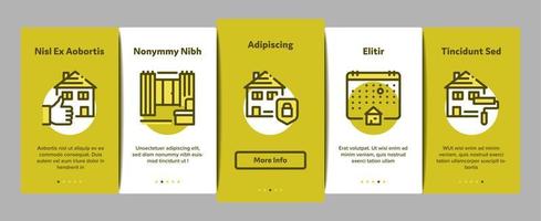 Apartment Building Onboarding Elements Icons Set Vector