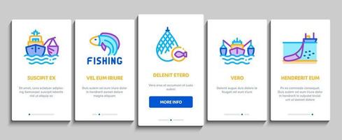 Fishing Industry Business Process Onboarding Elements Icons Set Vector