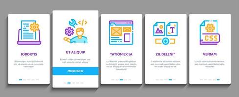 Front End Development Onboarding Elements Icons Set Vector