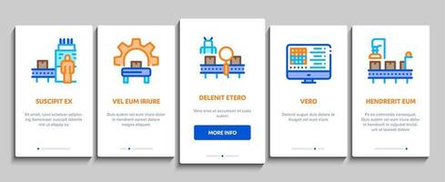 Manufacturing Process Onboarding Elements Icons Set Vector