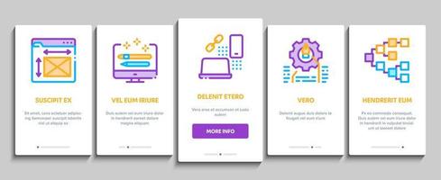 Front End Development Onboarding Elements Icons Set Vector