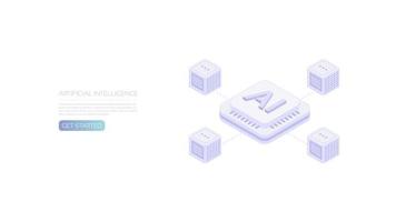 Isometric Artificial intelligence vector