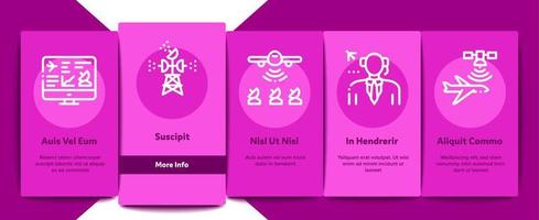 Air Navigation Tool Onboarding Elements Icons Set Vector
