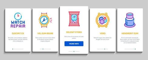 Watch Repair Service Onboarding Elements Icons Set Vector