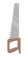 Handsaw carpentry tool with hardened teeth isolated on white background, flat icon. Repair tool. Joinery or carpentry instruments. vector