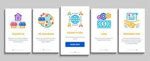 Outsource Management Onboarding Elements Icons Set Vector