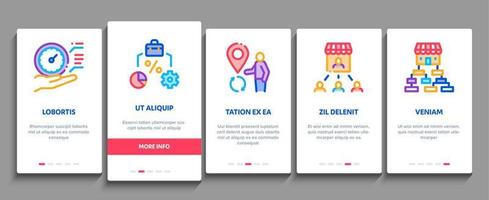 Outsource Management Onboarding Elements Icons Set Vector