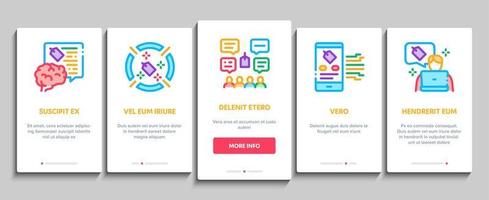 Neuromarketing Business Strategy Onboarding Elements Icons Set Vector