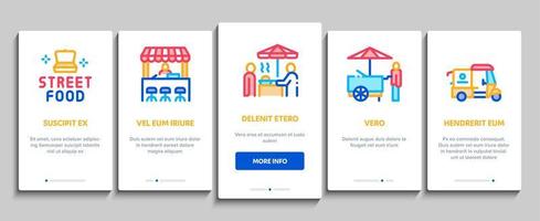 Street Food And Drink Onboarding Elements Icons Set Vector