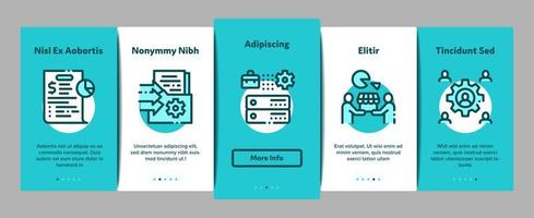 Outsource Management Onboarding Elements Icons Set Vector