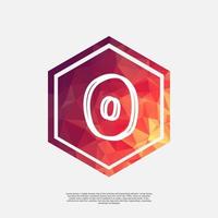 number 0 on colorful polygon vector design template with white background