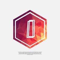 number 1 on colorful polygon vector design template with white background